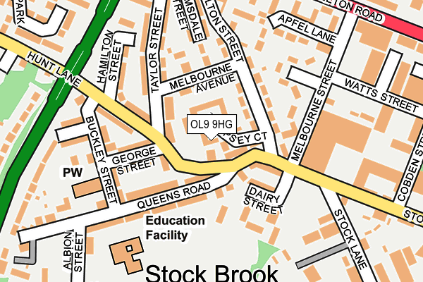 OL9 9HG map - OS OpenMap – Local (Ordnance Survey)