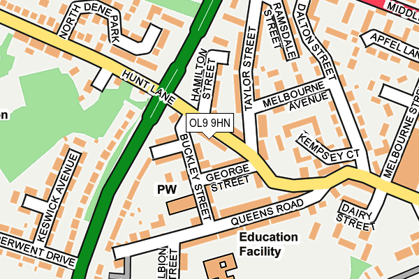 OL9 9HN map - OS OpenMap – Local (Ordnance Survey)