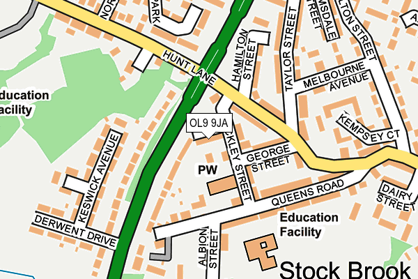 OL9 9JA map - OS OpenMap – Local (Ordnance Survey)