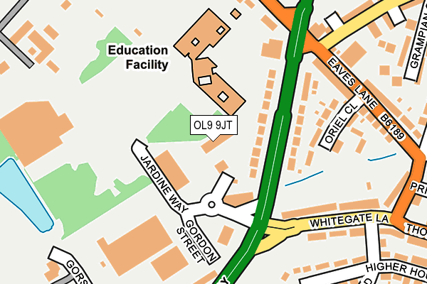 OL9 9JT map - OS OpenMap – Local (Ordnance Survey)