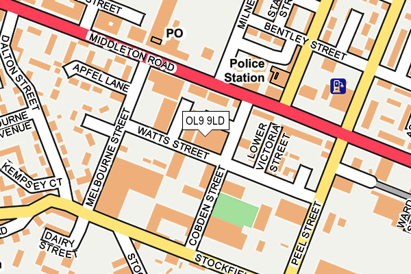 OL9 9LD map - OS OpenMap – Local (Ordnance Survey)