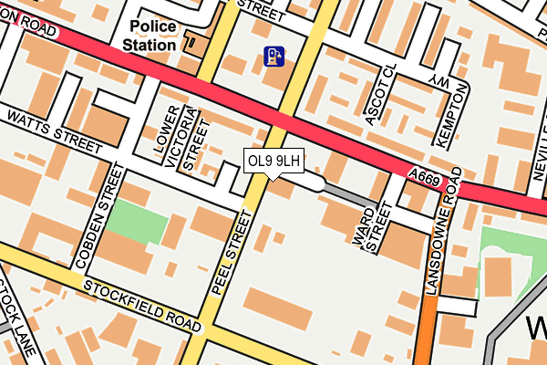 OL9 9LH map - OS OpenMap – Local (Ordnance Survey)