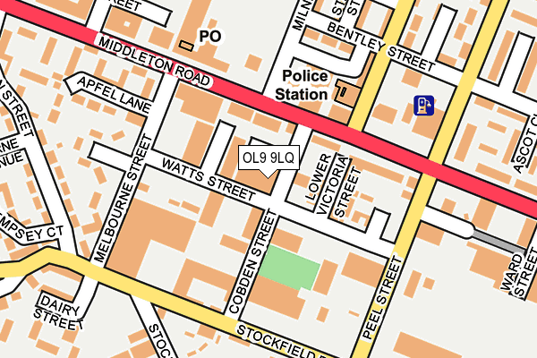 OL9 9LQ map - OS OpenMap – Local (Ordnance Survey)