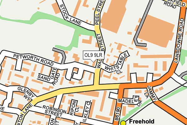 OL9 9LR map - OS OpenMap – Local (Ordnance Survey)