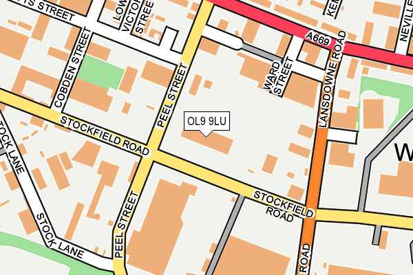 OL9 9LU map - OS OpenMap – Local (Ordnance Survey)