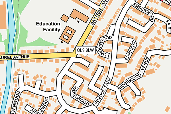 OL9 9LW map - OS OpenMap – Local (Ordnance Survey)