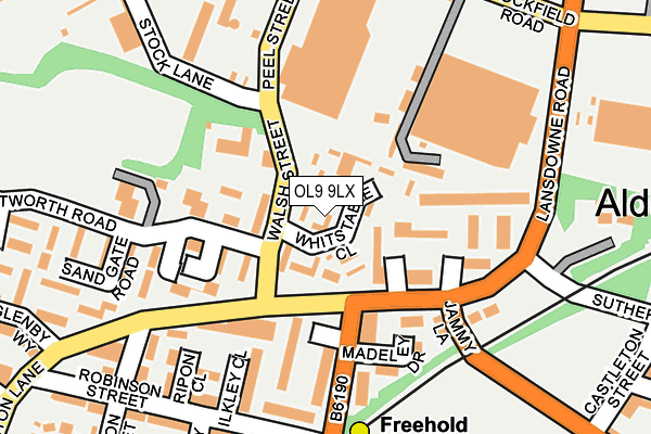 OL9 9LX map - OS OpenMap – Local (Ordnance Survey)