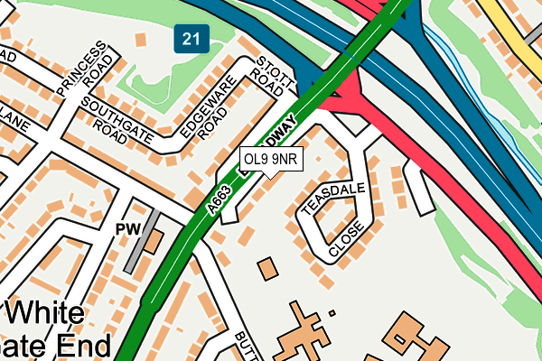 OL9 9NR map - OS OpenMap – Local (Ordnance Survey)