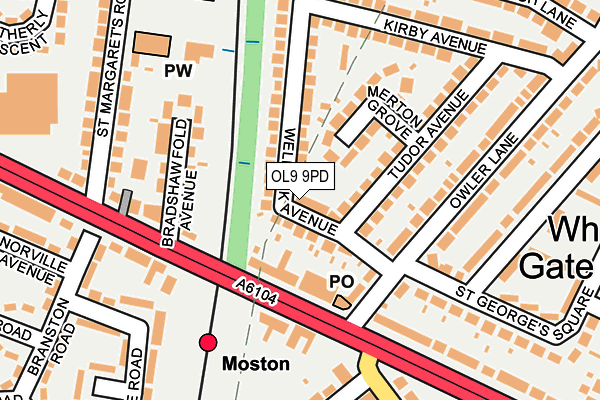 OL9 9PD map - OS OpenMap – Local (Ordnance Survey)