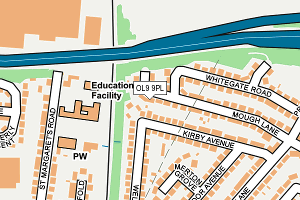 OL9 9PL map - OS OpenMap – Local (Ordnance Survey)