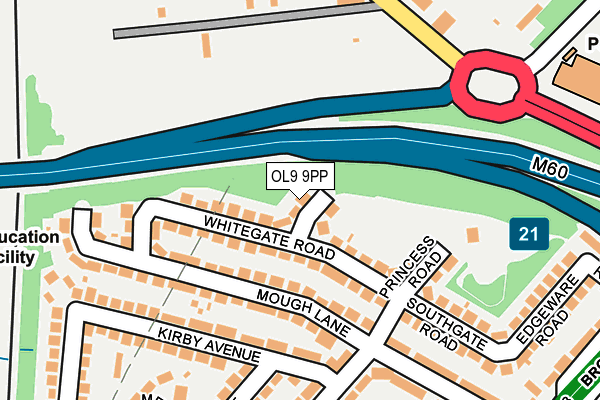 OL9 9PP map - OS OpenMap – Local (Ordnance Survey)