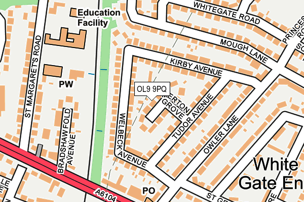 OL9 9PQ map - OS OpenMap – Local (Ordnance Survey)