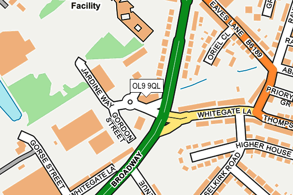 OL9 9QL map - OS OpenMap – Local (Ordnance Survey)