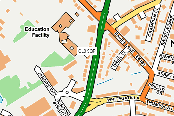 OL9 9QP map - OS OpenMap – Local (Ordnance Survey)