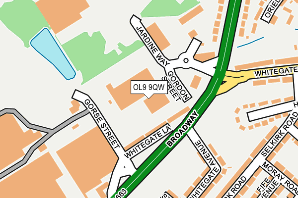 OL9 9QW map - OS OpenMap – Local (Ordnance Survey)