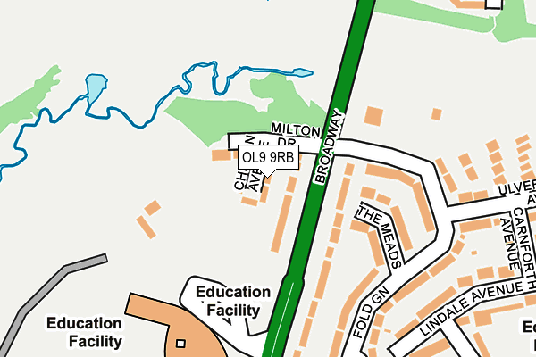 OL9 9RB map - OS OpenMap – Local (Ordnance Survey)