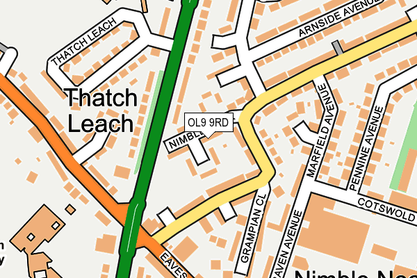 OL9 9RD map - OS OpenMap – Local (Ordnance Survey)