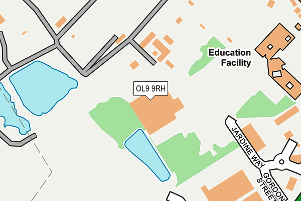 OL9 9RH map - OS OpenMap – Local (Ordnance Survey)