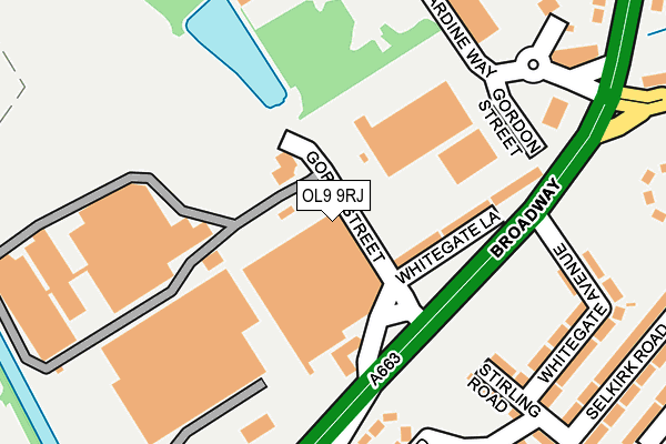 OL9 9RJ map - OS OpenMap – Local (Ordnance Survey)