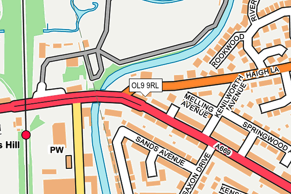 OL9 9RL map - OS OpenMap – Local (Ordnance Survey)