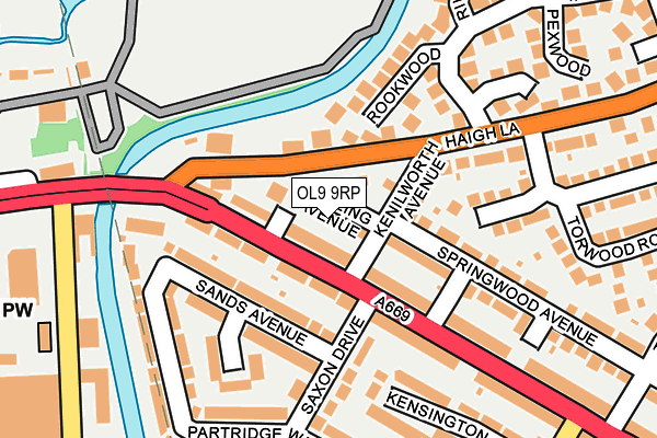 OL9 9RP map - OS OpenMap – Local (Ordnance Survey)