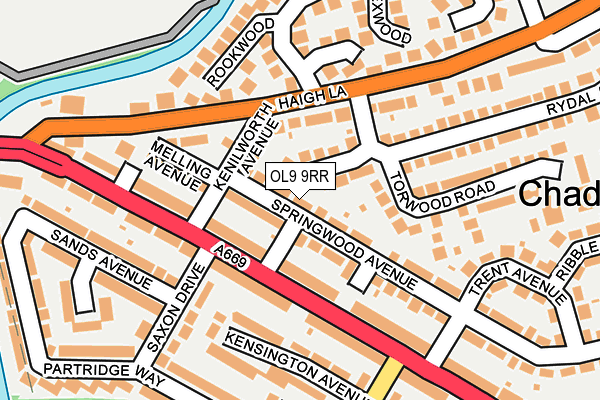 OL9 9RR map - OS OpenMap – Local (Ordnance Survey)
