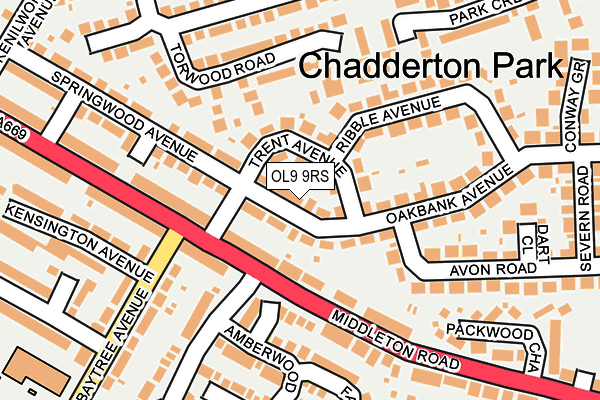 OL9 9RS map - OS OpenMap – Local (Ordnance Survey)