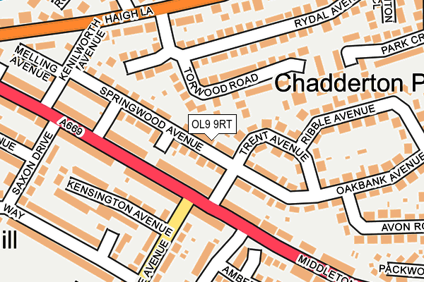 OL9 9RT map - OS OpenMap – Local (Ordnance Survey)