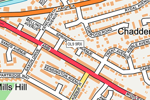 OL9 9RX map - OS OpenMap – Local (Ordnance Survey)