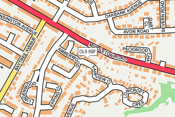 OL9 9SF map - OS OpenMap – Local (Ordnance Survey)