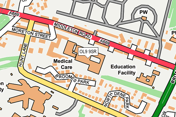 OL9 9SR map - OS OpenMap – Local (Ordnance Survey)