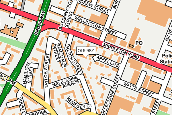 OL9 9SZ map - OS OpenMap – Local (Ordnance Survey)