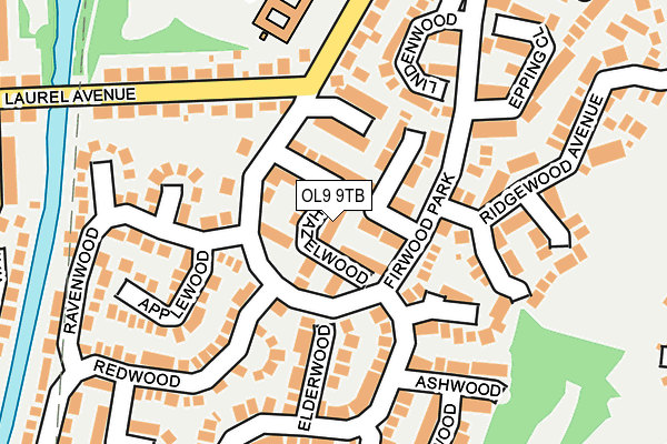 OL9 9TB map - OS OpenMap – Local (Ordnance Survey)