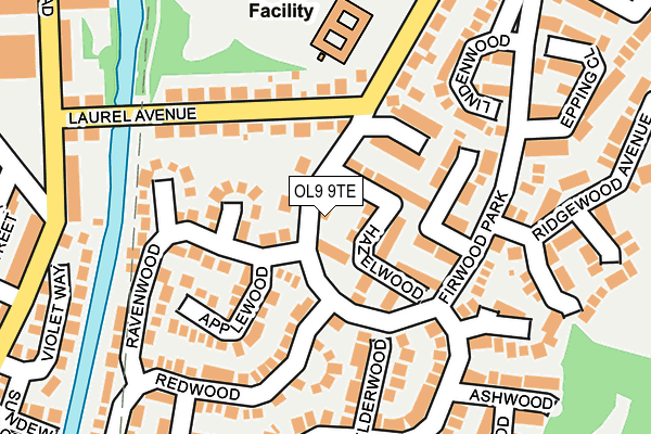 OL9 9TE map - OS OpenMap – Local (Ordnance Survey)