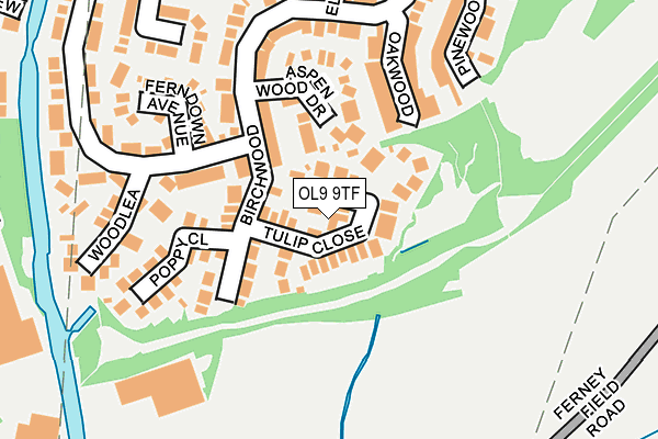 OL9 9TF map - OS OpenMap – Local (Ordnance Survey)