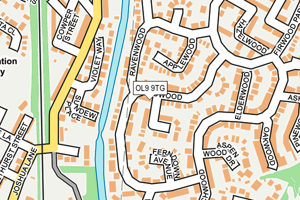 OL9 9TG map - OS OpenMap – Local (Ordnance Survey)