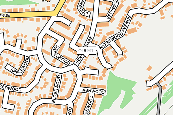 OL9 9TL map - OS OpenMap – Local (Ordnance Survey)