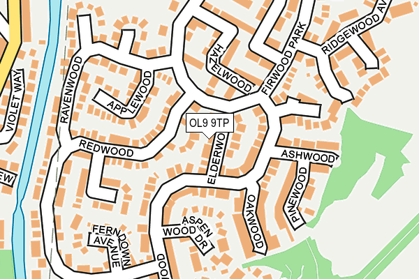 OL9 9TP map - OS OpenMap – Local (Ordnance Survey)