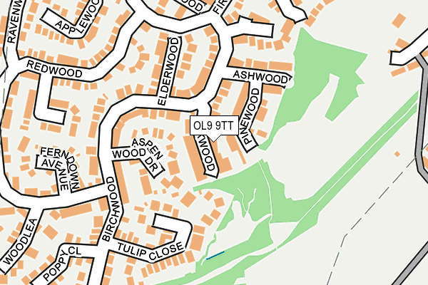 OL9 9TT map - OS OpenMap – Local (Ordnance Survey)