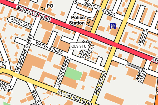 OL9 9TU map - OS OpenMap – Local (Ordnance Survey)