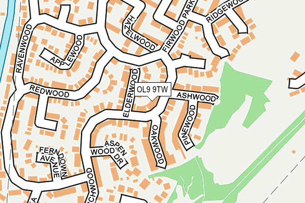 OL9 9TW map - OS OpenMap – Local (Ordnance Survey)