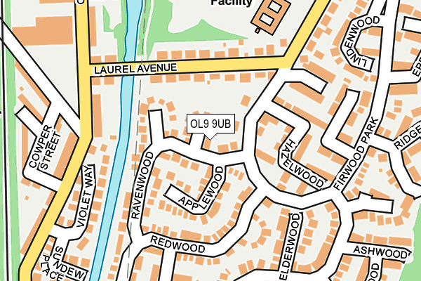 OL9 9UB map - OS OpenMap – Local (Ordnance Survey)