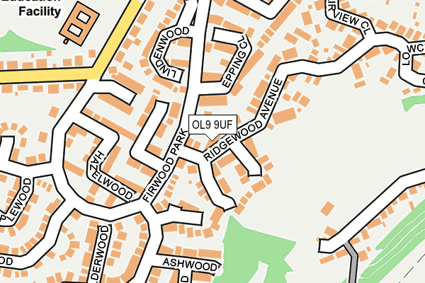 OL9 9UF map - OS OpenMap – Local (Ordnance Survey)