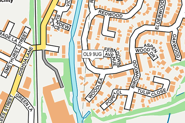 OL9 9UG map - OS OpenMap – Local (Ordnance Survey)