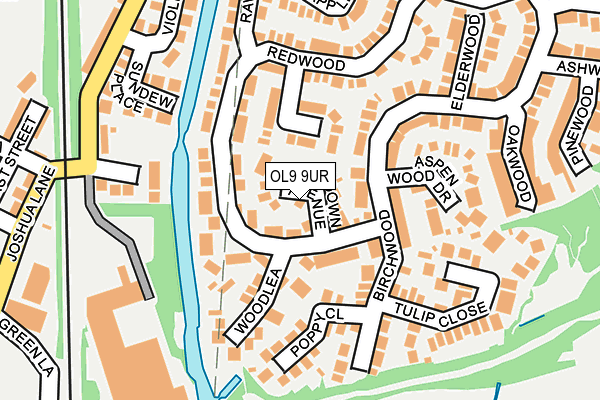 OL9 9UR map - OS OpenMap – Local (Ordnance Survey)