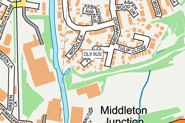 OL9 9US map - OS OpenMap – Local (Ordnance Survey)