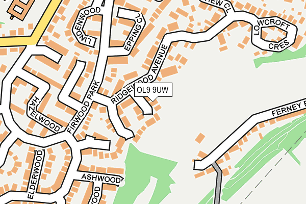 OL9 9UW map - OS OpenMap – Local (Ordnance Survey)