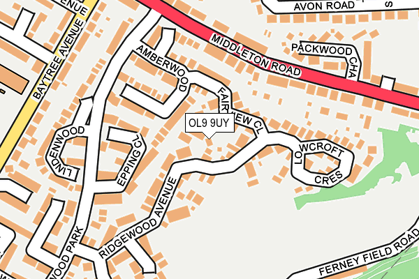 OL9 9UY map - OS OpenMap – Local (Ordnance Survey)