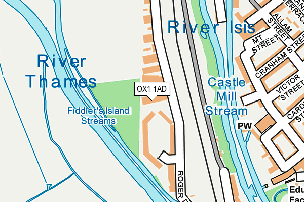 OX1 1AD map - OS OpenMap – Local (Ordnance Survey)