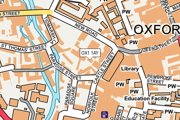 OX1 1AY map - OS OpenMap – Local (Ordnance Survey)